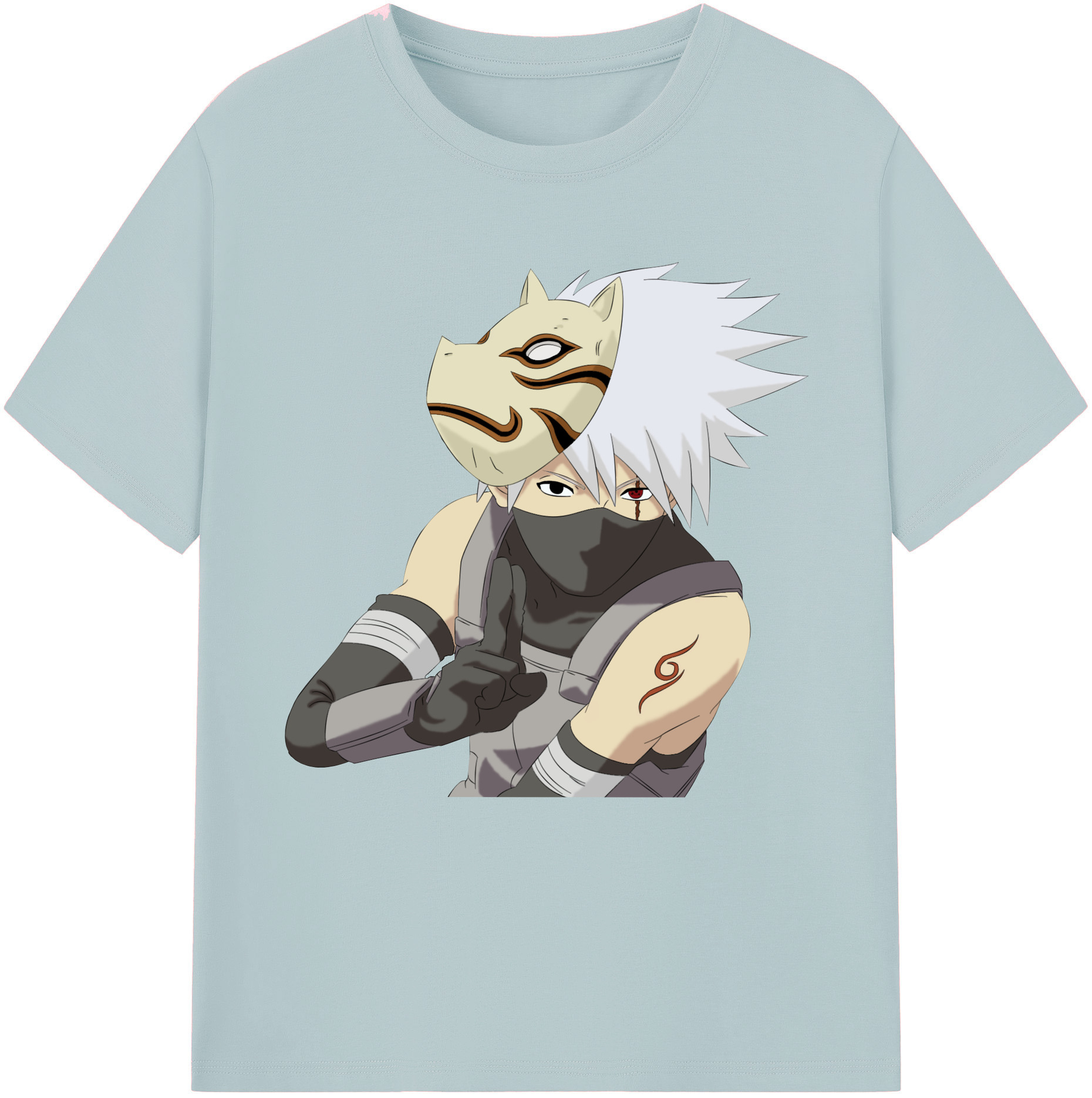 （画像用） NARUTO -ナルト- はたけ カカシ Hatake Kakashi 綿100％半袖Tシャツ（フロントプリント）